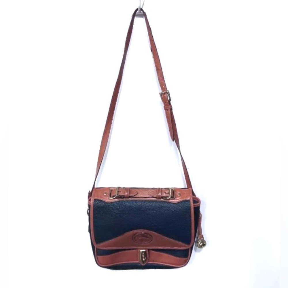 Vintage Dooney Bourke Navy Pebble Grain / Smooth Saddle Leather Purse